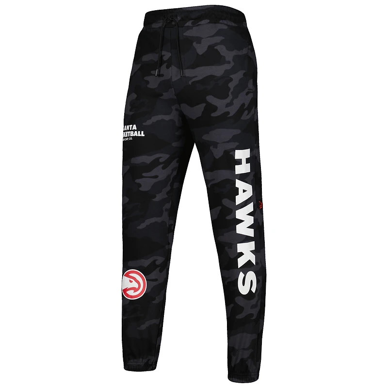 Pantalon de jogging New Era noir/camouflage Atlanta Hawks pour homme