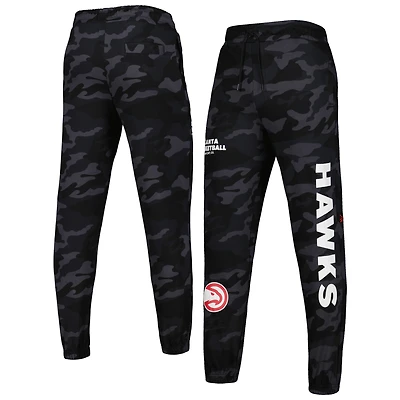 Pantalon de jogging New Era noir/camouflage Atlanta Hawks pour homme