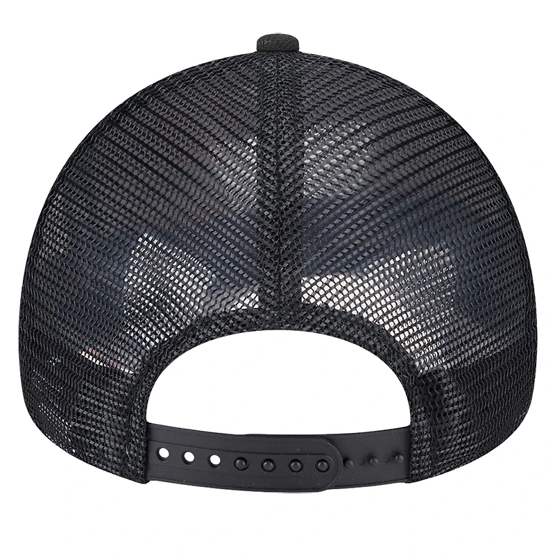 Casquette ajustable New Era noire/rouge pour homme Atlanta Hawks Tip Off A-Frame Trucker 9FORTY