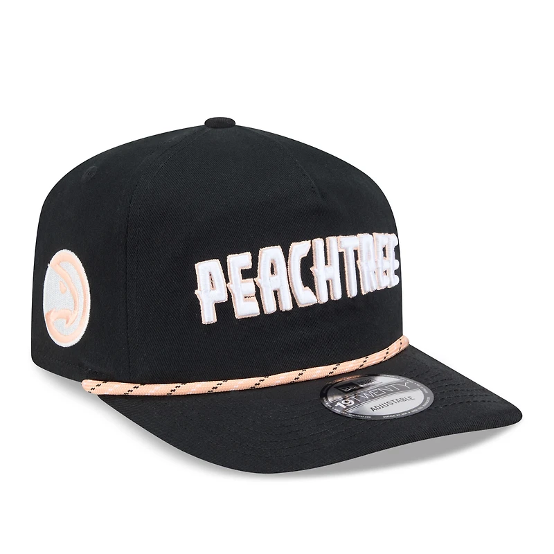 Casquette ajustable New Era Atlanta Hawks City Edition 2025/26 pour homme, noire, modèle 19TWENTY