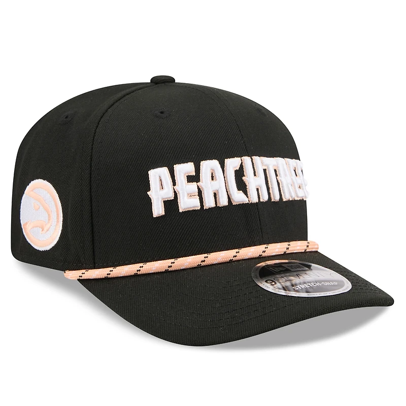 Casquette ajustable New Era Atlanta Hawks 2025/26 City Edition 9SEVENTY noire pour homme