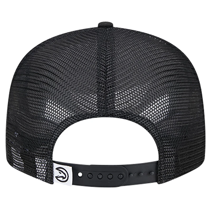 Men's New Era Black Atlanta Hawks 9FIFTY Snapback Trucker Hat