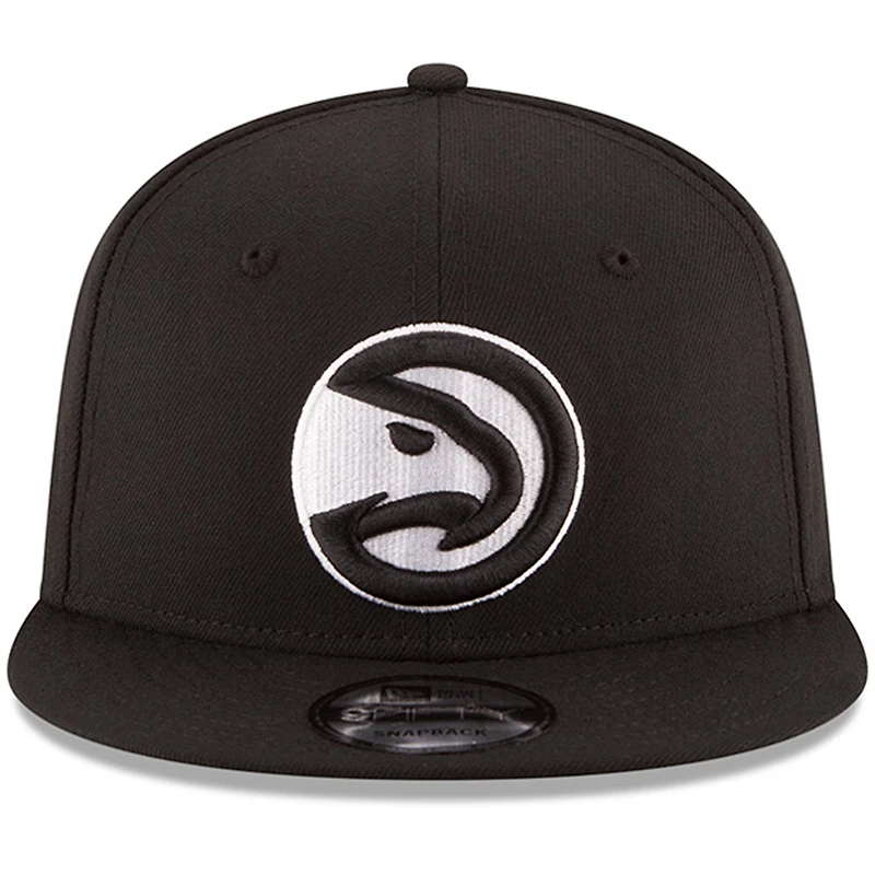Casquette ajustable Snapback 9FIFTY pour homme avec logo noir et blanc Atlanta Hawks New Era pour homme