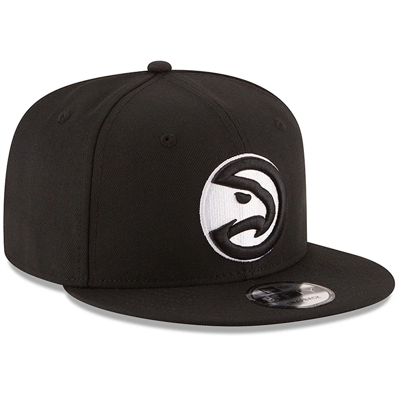 Casquette ajustable Snapback 9FIFTY pour homme avec logo noir et blanc Atlanta Hawks New Era pour homme