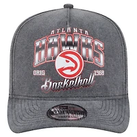 Casquette snapback pré-courbée 9FIFTY des Atlanta Hawks de New Era pour homme, couleur anthracite