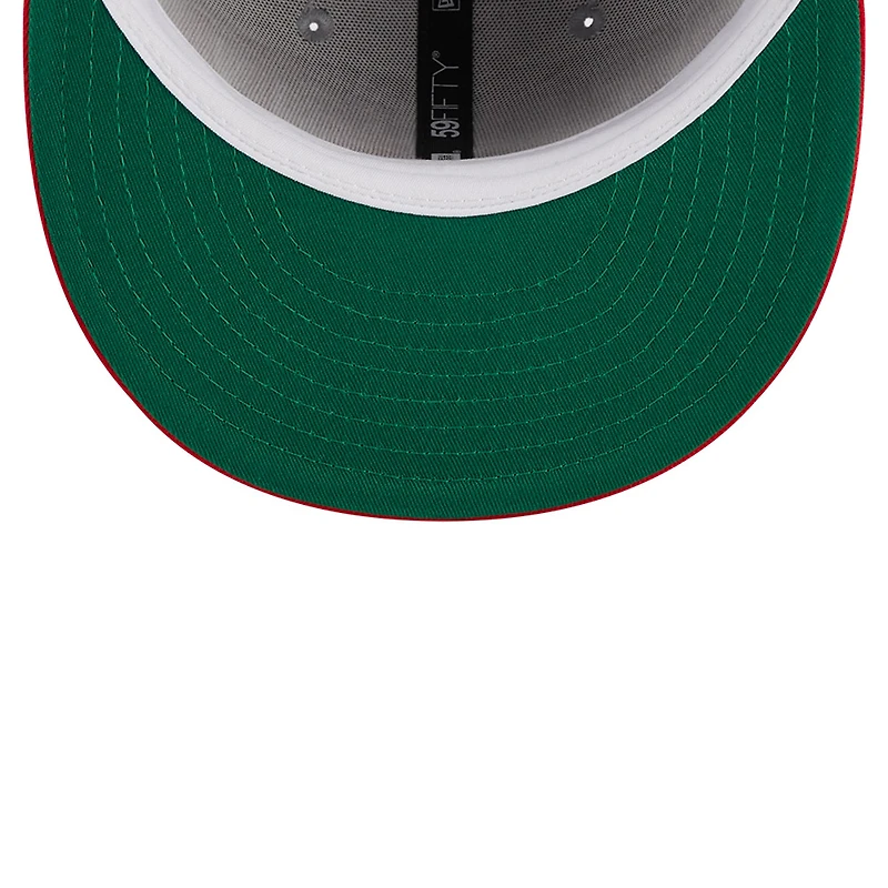 Men's New Era Gray/Red Atlanta Hawks Tip-Off Two-Tone 59FIFTY Fitted Hat