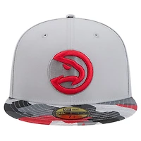 Men's New Era Gray Atlanta Hawks Active Color Camo Visor 59FIFTY Fitted Hat