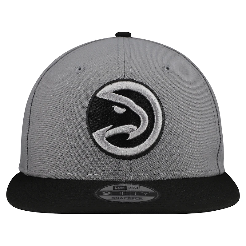 Men's New Era  Gray Atlanta Hawks Core Logo Storm Gray Two-Tone 9FIFTY Snapback Hat