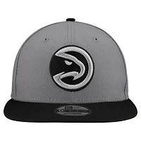 Men's New Era  Gray Atlanta Hawks Core Logo Storm Gray Two-Tone 9FIFTY Snapback Hat