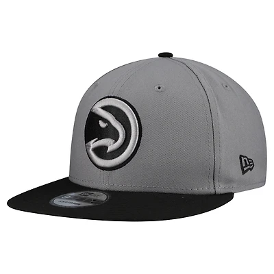Men's New Era Gray Atlanta Hawks Core Logo Storm Gray Two-Tone 9FIFTY Snapback Hat