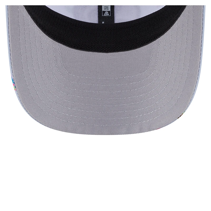 Men's New Era Light Blue/Gray Atlanta Hawks Adventure Aloha Pattern 9SEVENTY Stretch-Snap Hat
