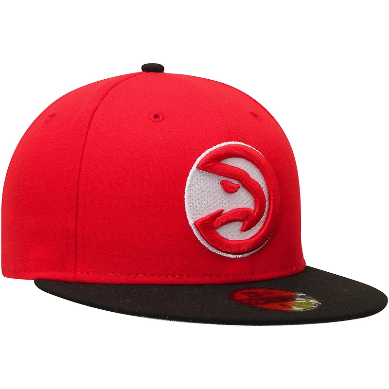 Casquette ajustée 59FIFTY 2Tone de l'équipe officielle des Atlanta Hawks New Era pour homme, rouge/noir