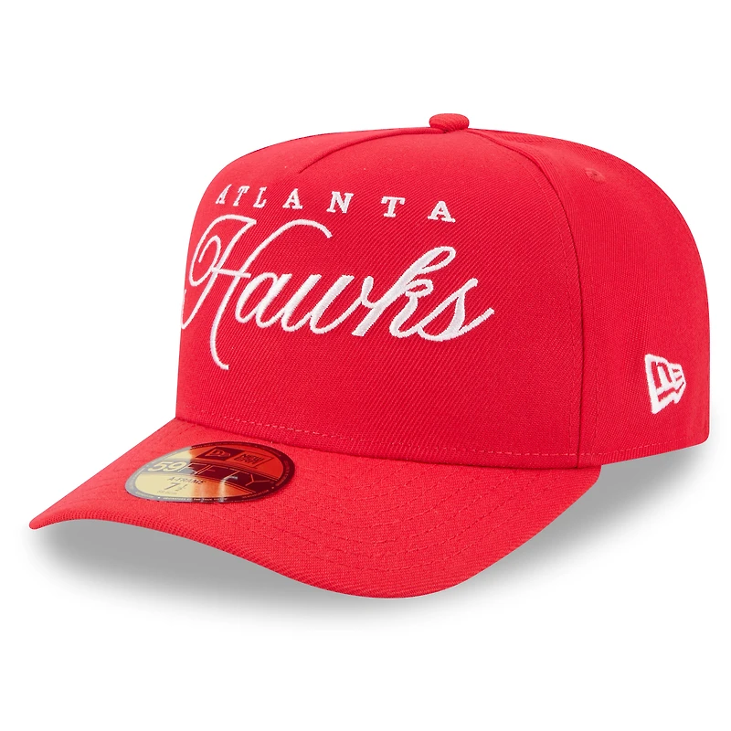 Casquette ajustée New Era 59FIFTY rouge Atlanta Hawks NBA Draft 2025 pour homme