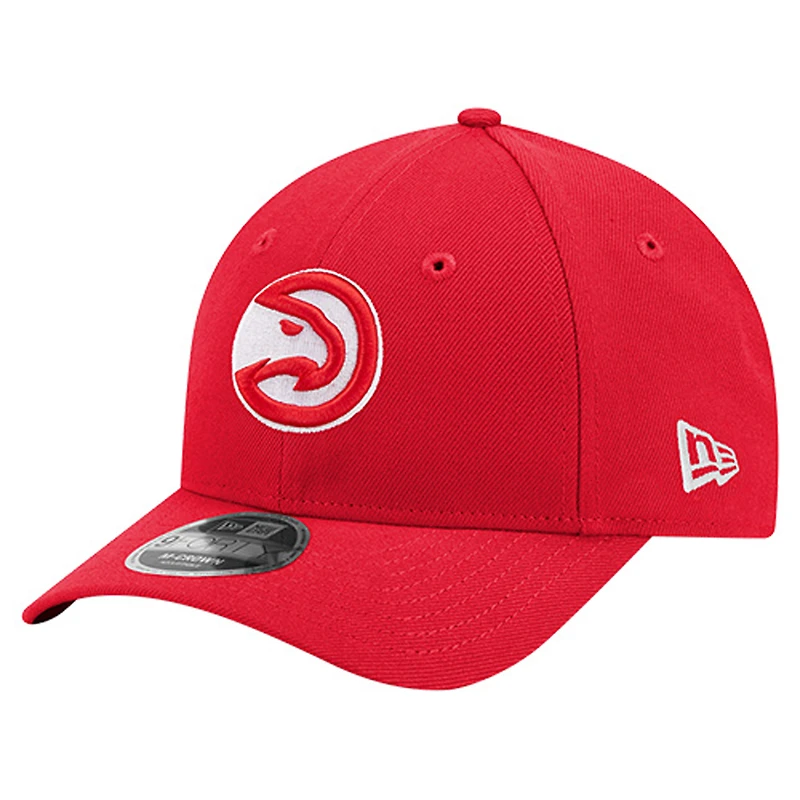 Casquette ajustable New Era rouge Atlanta Hawks 9FORTY Stock M-Crown pour homme