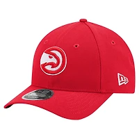 Casquette ajustable New Era rouge Atlanta Hawks 9FORTY Stock M-Crown pour homme