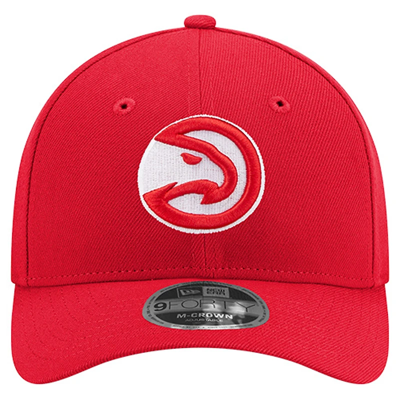 Casquette ajustable New Era rouge Atlanta Hawks 9FORTY Stock M-Crown pour homme