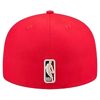 Casquette ajustée New Era 59FIFTY rouge Atlanta Hawks Core Logo pour homme