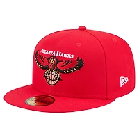 Men's New Era  Red Atlanta Hawks Core Logo 59FIFTY Fitted Hat