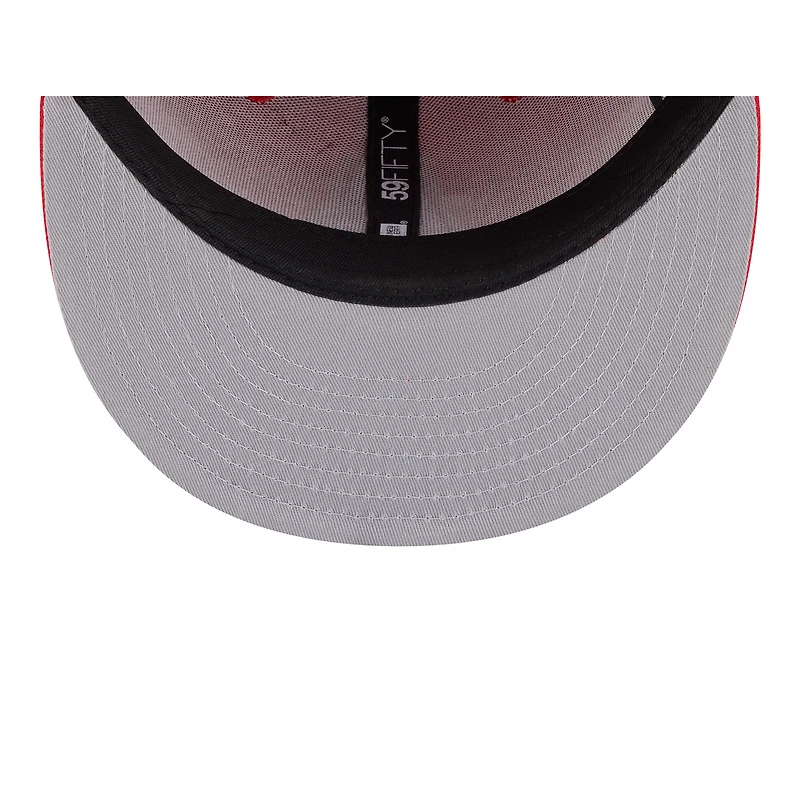 Casquette ajustée New Era Deceptor 59FIFTY rouge des Atlanta Hawks pour homme