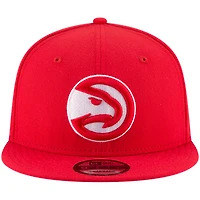 Casquette Snapback 9FIFTY couleur officielle de l'équipe des Atlanta Hawks New Era pour hommes, rouge