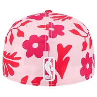 Men's New Era Red Atlanta Hawks Palm Fronds 2-Tone 59FIFTY Fitted Hat