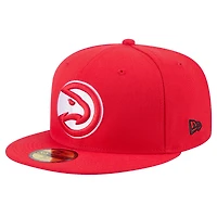 Men's New Era Red Atlanta Hawks Throwback Pennant 59FIFTY Fitted Hat