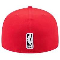 Men's New Era Red Atlanta Hawks Throwback Pennant 59FIFTY Fitted Hat
