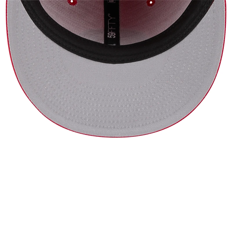 Men's New Era Red Atlanta Hawks Throwback Pennant 59FIFTY Fitted Hat