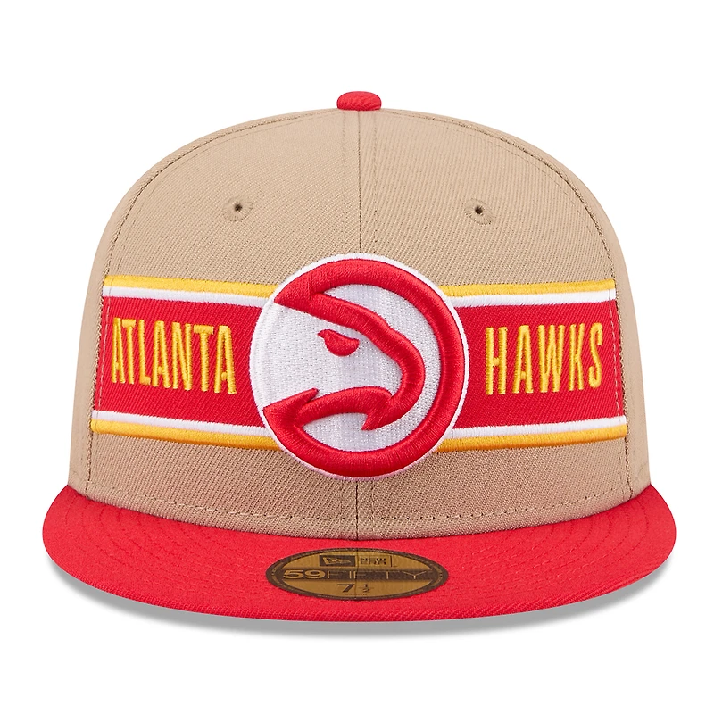 Men's New Era Tan/Red Atlanta Hawks 2024 NBA Draft 59FIFTY Fitted Hat