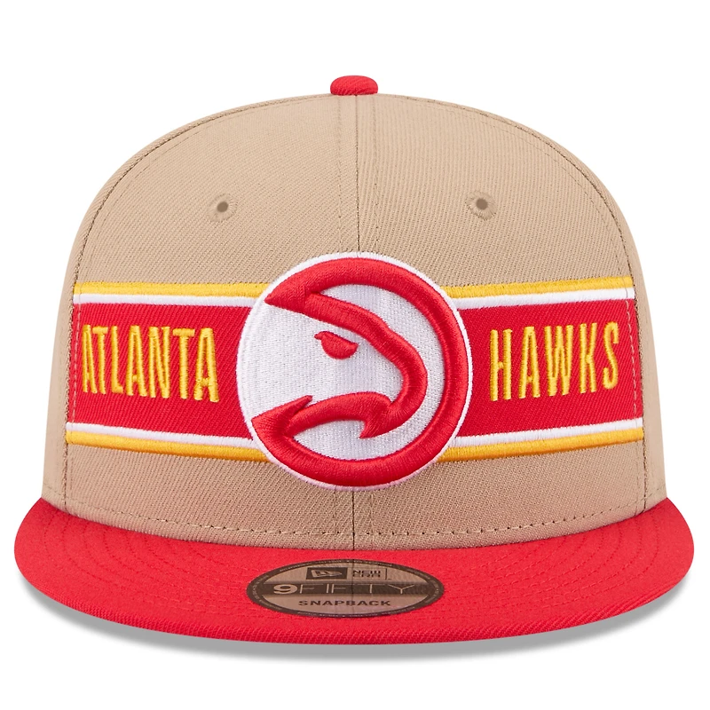Men's New Era Tan/Red Atlanta Hawks 2024 NBA Draft 9FIFTY Snapback Hat
