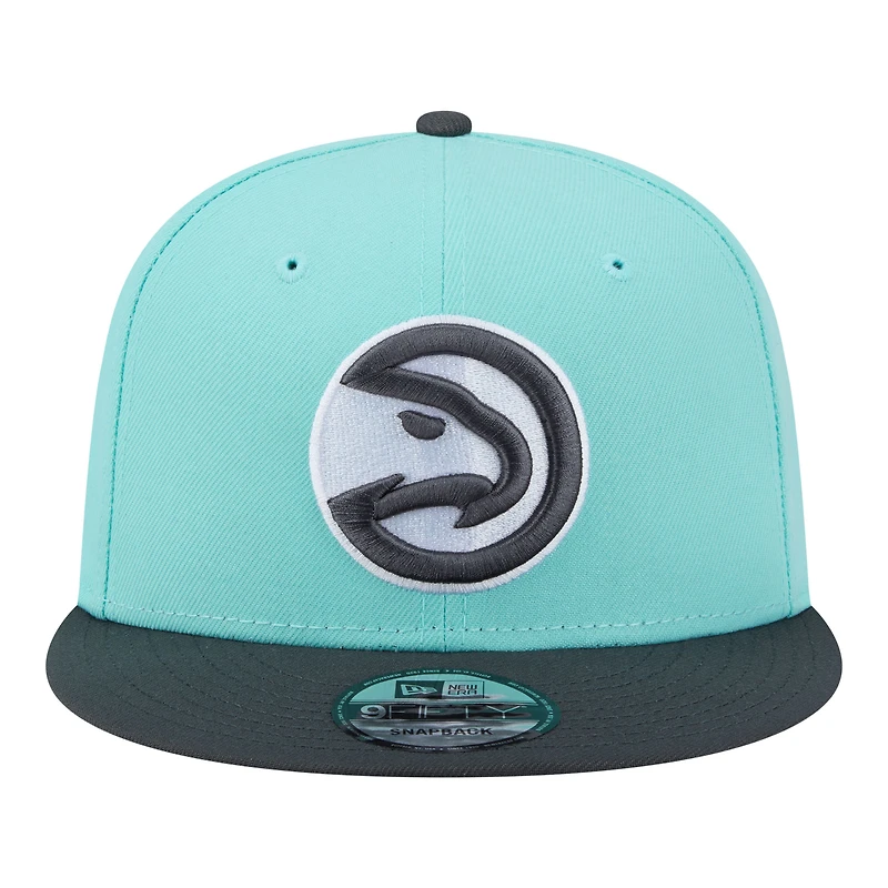 Men's New Era Turquoise/Charcoal Atlanta Hawks Color Pack Two-Tone 9FIFTY Snapback Hat