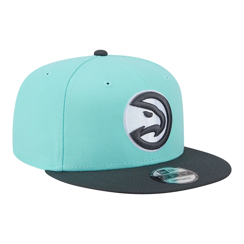 Men's New Era Turquoise/Charcoal Atlanta Hawks Color Pack Two-Tone 9FIFTY Snapback Hat