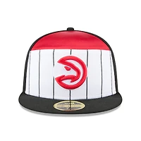 Casquette ajustée New Era Atlanta Hawks 2025 NBA Tip Off Split Panel 59FIFTY pour homme, blanche et noire
