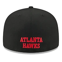 Casquette ajustée New Era Atlanta Hawks 2025 NBA Tip Off Split Panel 59FIFTY pour homme, blanche et noire