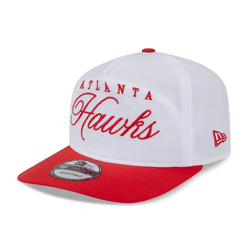 Men's New Era White/Red Atlanta Hawks 2025 NBA Draft On-Stage Nylon 19TWENTY Adjustable Hat