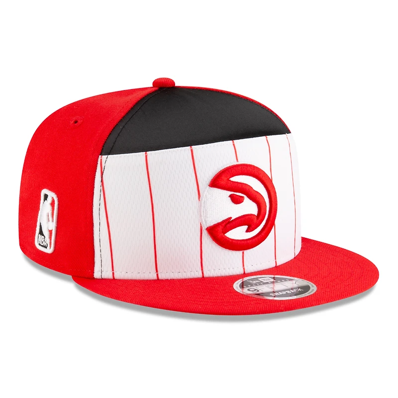 Men's New Era  White/Red Atlanta Hawks 2025 NBA Tip Off Split Panel 9FIFTY Snapback Hat