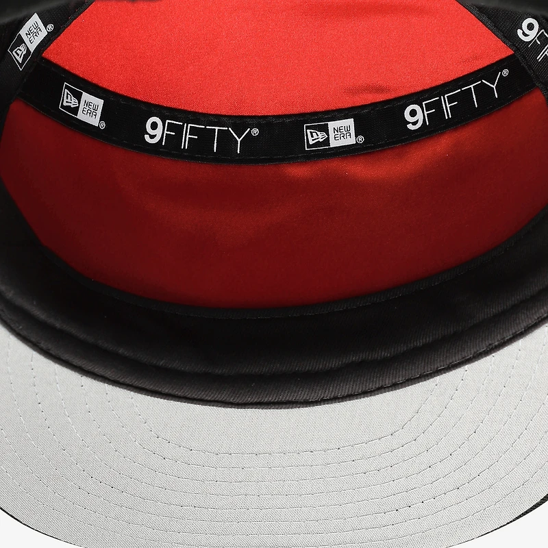 Casquette snapback 9FIFTY blanche/rouge New Era pour homme, modèle NBA 2025, Atlanta Hawks, Tip Off