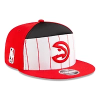 Men's New Era  White/Red Atlanta Hawks 2025 NBA Tip Off Split Panel 9FIFTY Snapback Hat