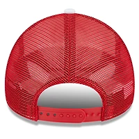Men's New Era White/Red Atlanta Hawks Court Sport Foam A-Frame 9FORTY Adjustable Trucker Hat