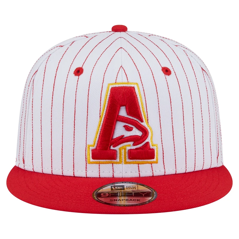 Men's New Era  White Atlanta Hawks Deceptor Pinstripe 9FIFTY Snapback Hat