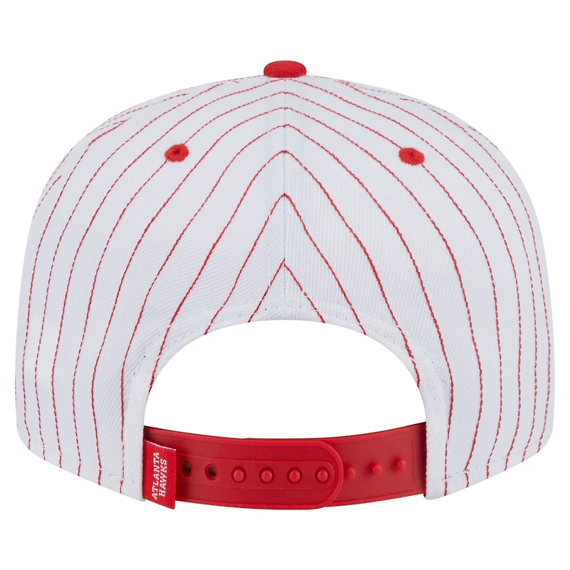 Men's New Era  White Atlanta Hawks Deceptor Pinstripe 9FIFTY Snapback Hat