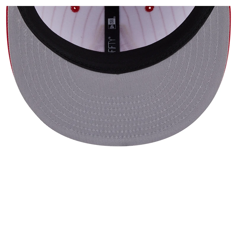 Men's New Era  White Atlanta Hawks Deceptor Pinstripe 9FIFTY Snapback Hat