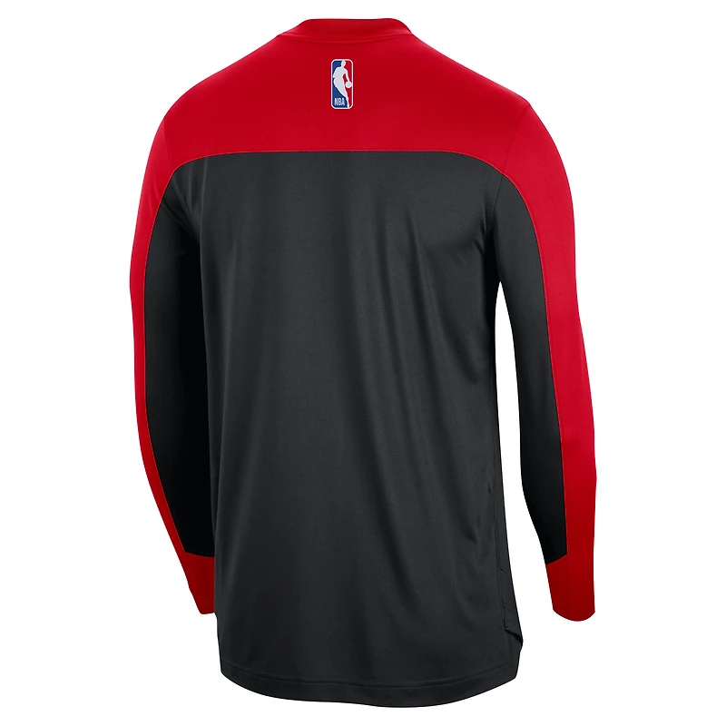 Maillot de tir à manches longues authentique Nike Atlanta Hawks 2024/25 pour homme, noir, avec légende d'avant-match