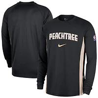 Men's Nike  Black Atlanta Hawks 2025/26 City Edition Authentic Pregame Dri-FIT Long Sleeve Shooting T-Shirt