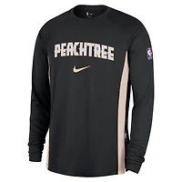 Men's Nike  Black Atlanta Hawks 2025/26 City Edition Authentic Pregame Dri-FIT Long Sleeve Shooting T-Shirt