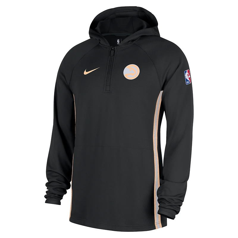 Men's Nike Black Atlanta Hawks 2025/26 City Edition Remix Authentic On-Court Quarter-Zip Dri-FIT Hooded Jacket