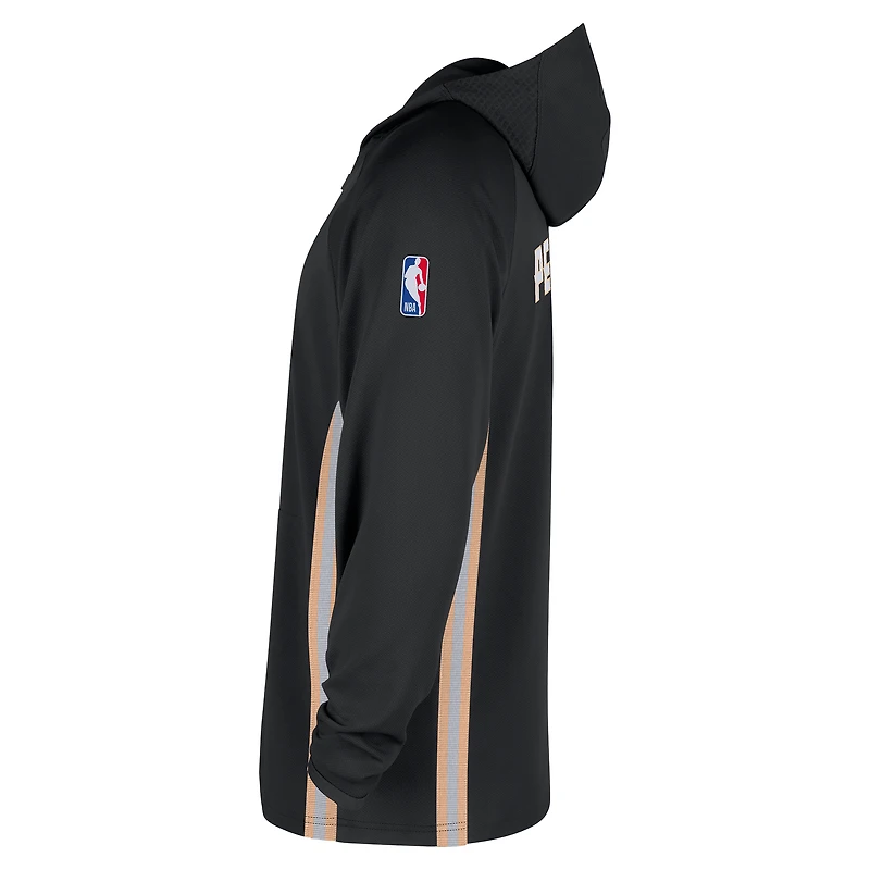 Veste à capuche Nike Atlanta Hawks City édition Remix Authentic noire pour homme, 2025/26, fermeture éclair au quart, technologie Dri-FIT.