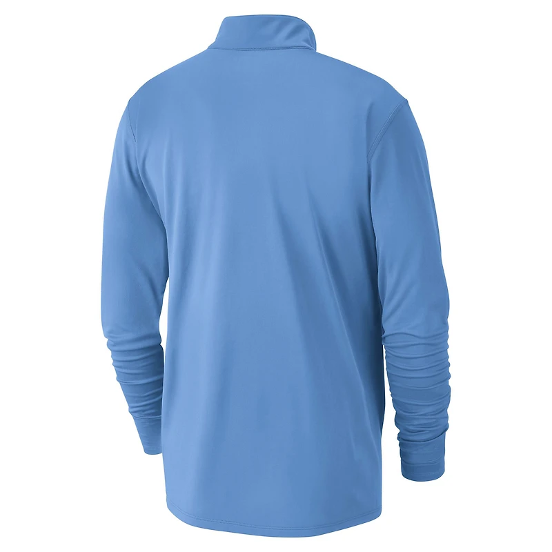Men's Nike Light Blue Atlanta Hawks 2024/25 City Edition Authentic Coaches Performance Half-Zip Top