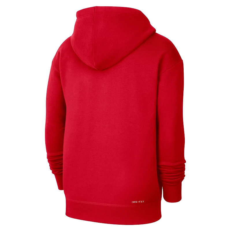 Men's Nike  Red Atlanta Hawks Courtside Standard Issue Premium Performance Pullover Hoodie