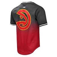 Men's Post Trae Young Black/Red Atlanta Hawks Ombre Name & Number T-Shirt